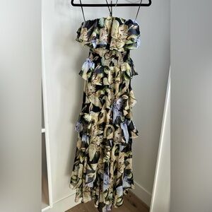 Astr Multicolor Floral Ruffle Maxi Dress